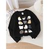 European sizes Kids' Round Neck Fashion Sweatshirt Featuring Adorable Animal Prints,  Casual Comfortable