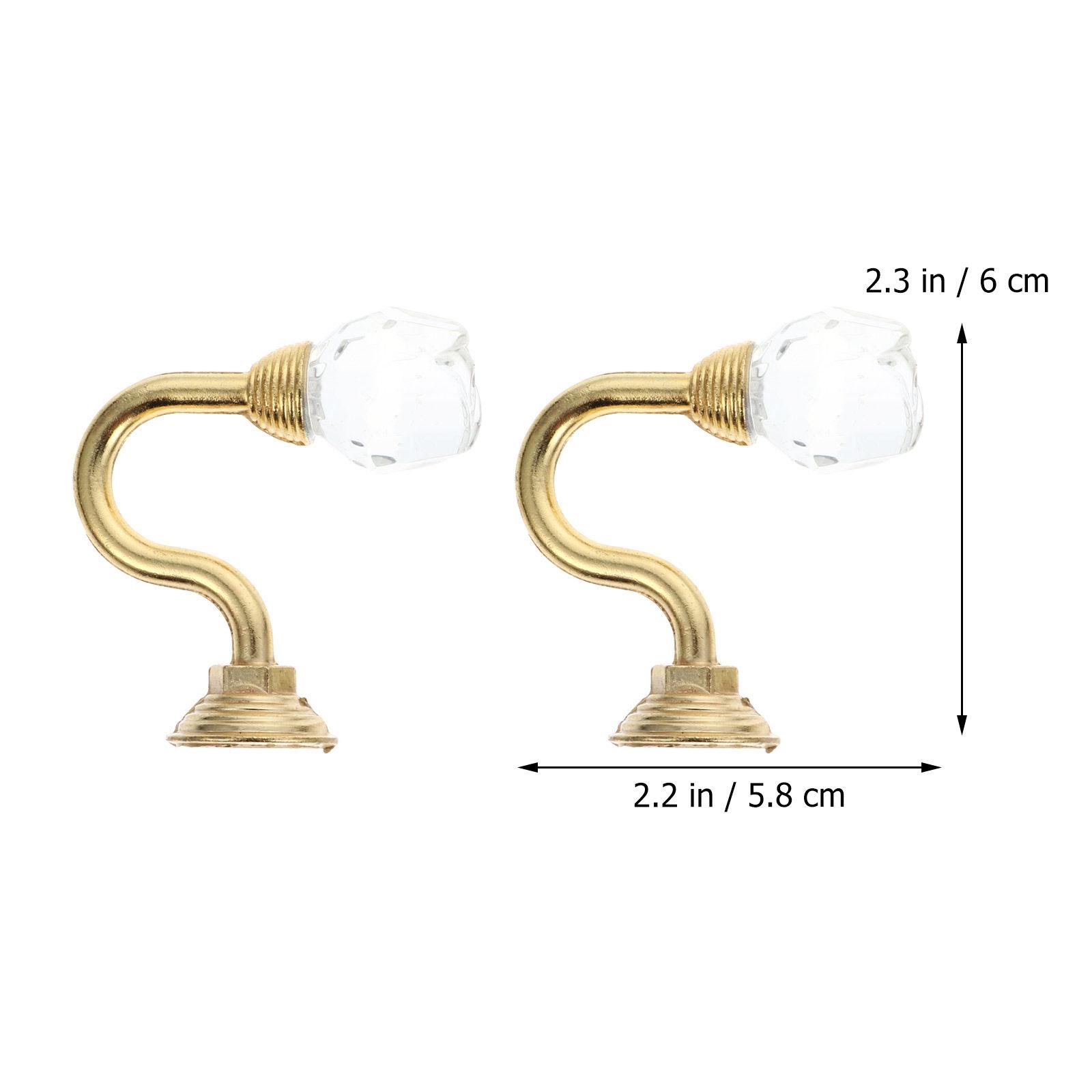 

1Pair Crystal Curtain Hooks Elegant Alloy Home Decorative Curtain Pothooks for Living Room Bedroom Hotel Window Treatments