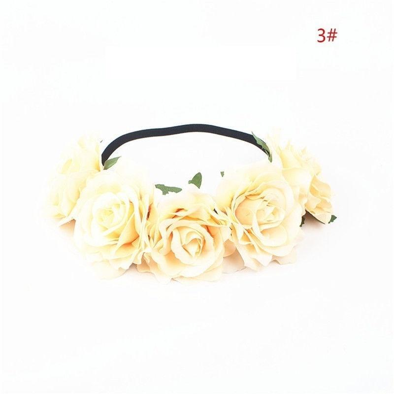 Girl Crown Floral Rose Flower Headband Hairband Wedding Hair Garland Headpiece Hair Accessories