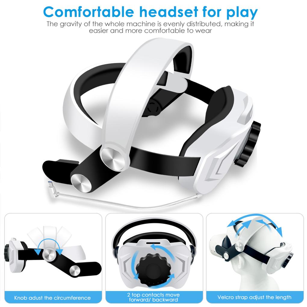 VR Headset Rechargeable Enhanced Adjustable Head Strap Power Bank Headband Support Replacing Bracket Accessory