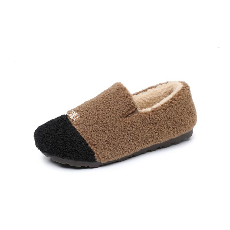 Women's Large Size Soft Sole Winter Warm One Stirrup Fur One Snow Boots Padded Lined Ankle Boots Anti-slip Hiking Sports Cotton Boots