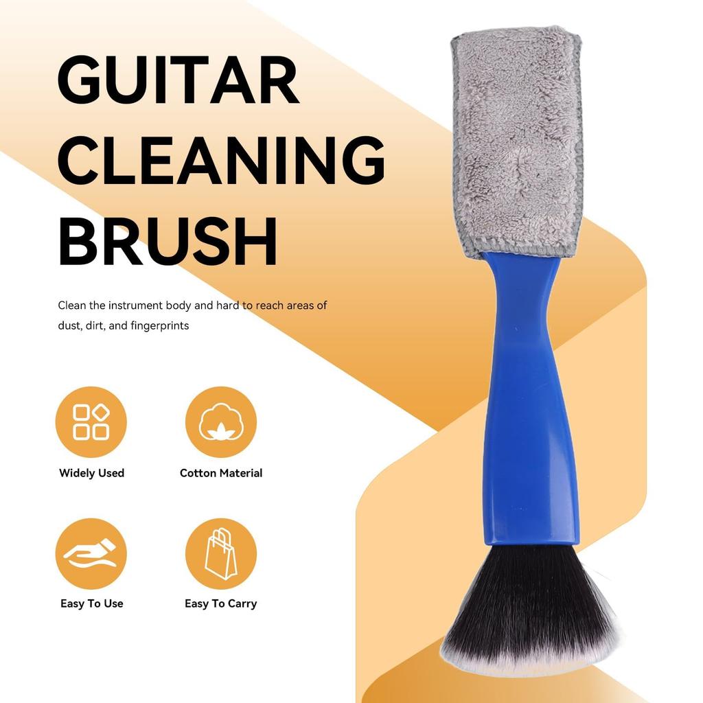 1PC Guitar Care Brush String Fingerboard Cleaning Dust Removal Brush, Double Head Musical Instrument Accessories