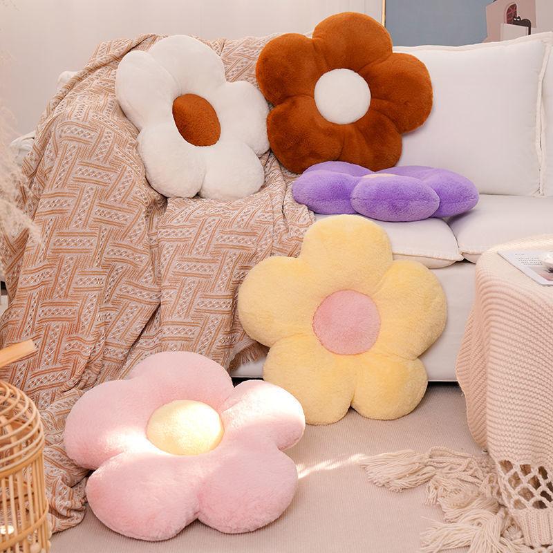 Flower Pillow Cushion Office Sedentary Waist Cushion Living Room Dining Table Chair Plush Cushion Butt Cushion Seat Cushion