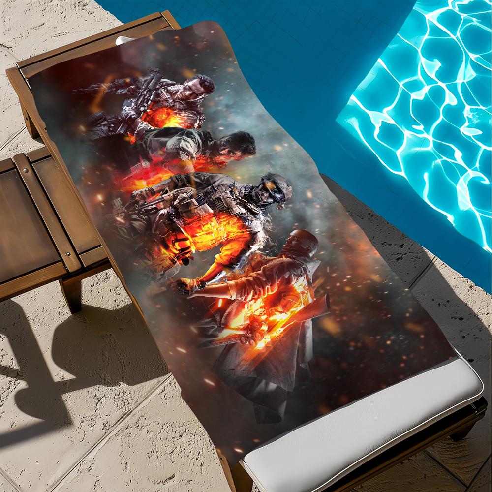Game B-Battlefield 6 Towel Large Quick-Drying Microfiber soft Beach Towel for Travel Fitness Sauna Bathing Camping
