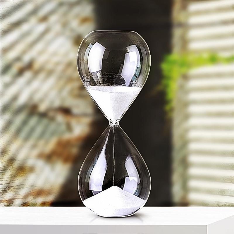 Timer a clessidra da 5 minuti Strumento di gestione del tempo Ornamenti a clessidra in vetro con personalità creativa Migliora la produttività Ottieni