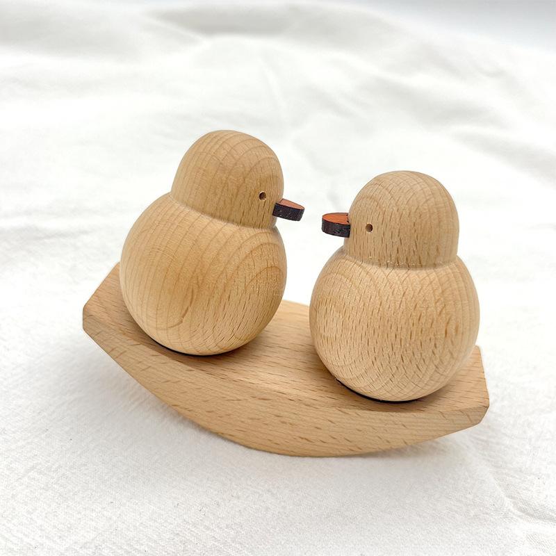 Kreative Enten-Paar-Ornamente Holzstil Freundschaftsdekorationen, Geburtstags-Valentinstagsgeschenke für Mädchen, Schreibtisch-Ornamente