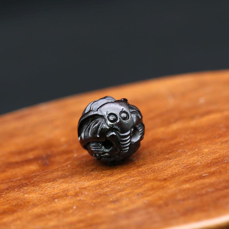 Ebony Elephant Carved Beads: Handmade DIY Jewelry Accessories, Necklace Charms, Wengwan Pendant