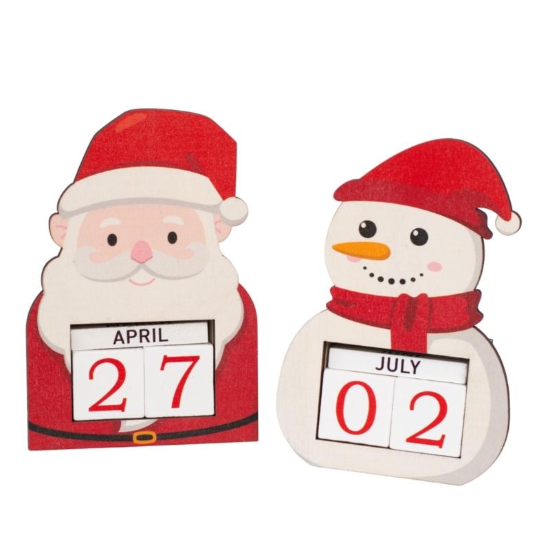 Christmas Calendar Wood Design Festival Table Decoration Countdown Calendar with Numbered Days
