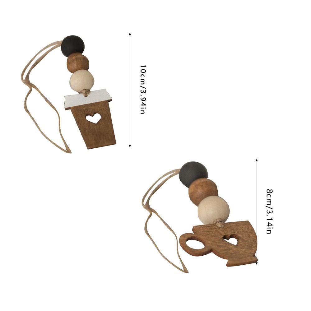 2Pcs Wooden Coffee Shop Signage Vintage DIY Hanging Decor Coffee Cup Doorplate Gift