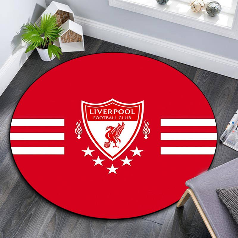 Liverpool Football Club2 Runde Teppich, Teppich für Wohnzimmer Schlafzimmer Sofa Spielzimmer Dekor, Rutschfeste Bodenmatte