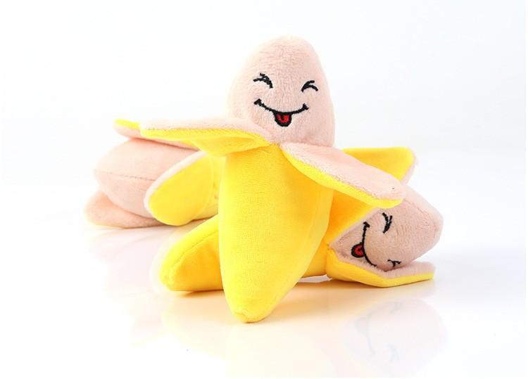Factory Direct Sales Zhejiang Model 60338 Puppy Sounding Toys Banana Apple Carrot Bone Dog Plush Toy Collection 20g жёлтый