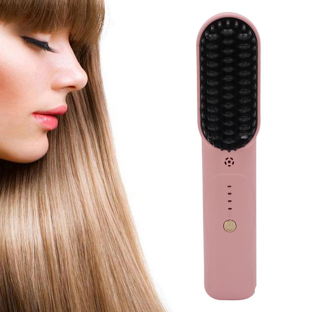 Cordless Hair Straightener Brush Re able Hair Straightening Comb ing Iron Portable Electric Styling Comb
