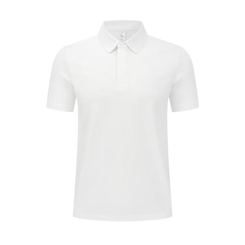 Men s White Solid Short Sleeve Basic Polo Shirt S