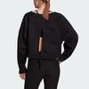Adidas Solid Color Hollow Back Round Neck Long Sleeve Sweatshirt Women tops Black H48486
