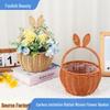 Multifunctional Woven Rattan Style Flower & Picnic Basket