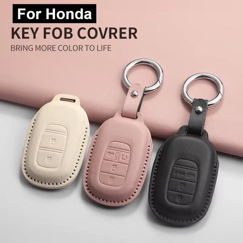 Auto Key Fob Case Cover Housing Remote Fit For Honda Fit For Civic Fit For Accord Fit For Cr-V Fit For Hr-V Fit For Pilot Pu Key Fob Auto