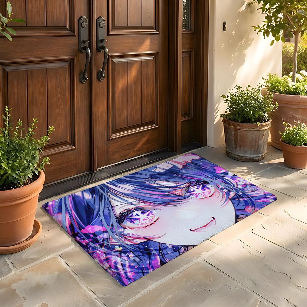 Floor Mat Soft Flannel Rug Non Slip Absorbent Mat for Bathroom Bedroom Home Decor H Hoshino Ai