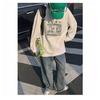 2024 Men's Long-Sleeved T-shirt Autumn Undershirt Long Sleeve Cotton Autumn Hong Kong Style Printing Loose Trendy Top