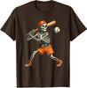 Unisex Halloween Baseball Batter Skeleton Design T-shirt Dr?the