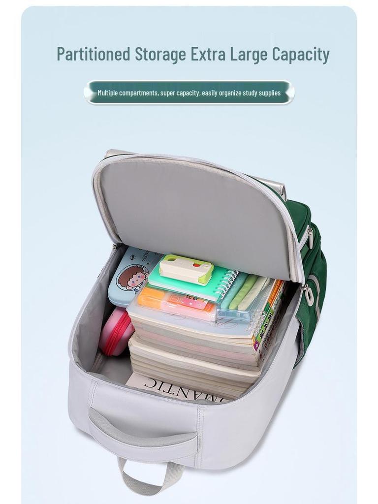 Lightweight Cloud Backpack for Grades 3-6: Large Capacity, Double Shoulder, Spine Protection & Weight Reduction