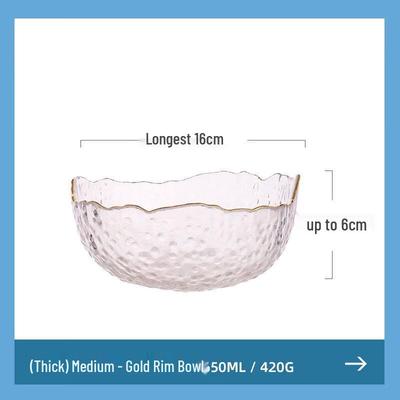 Japanische gehämmertes Goldrand Glas Salatschüssel