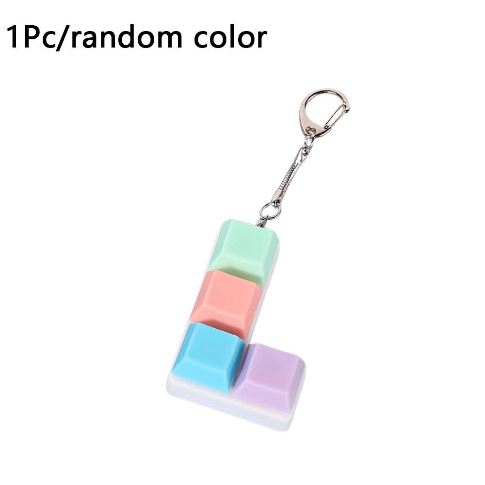 4 Keys Fidget Keychain Keycap Clicker Toy Pendant Creatve Pinch Toy  for Adult