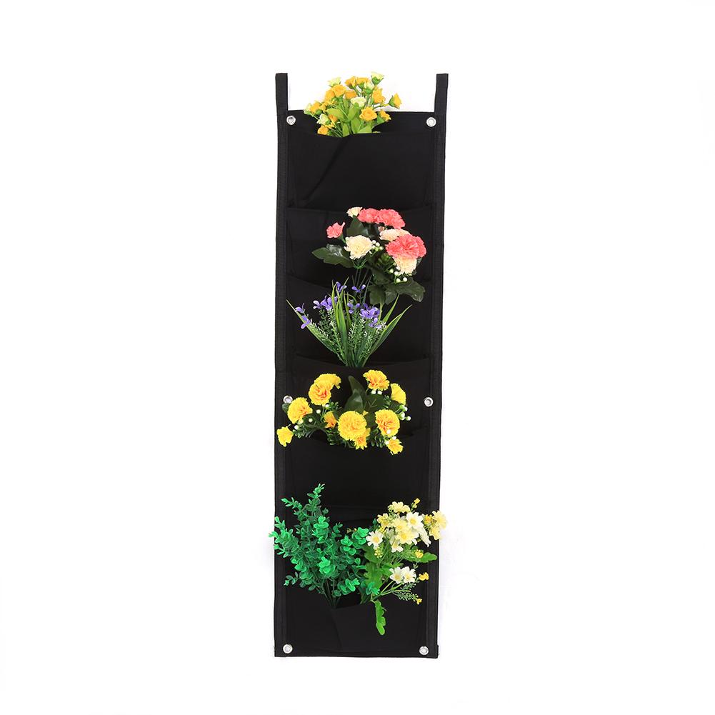 Pocket Vertical Felt Garden Plant Grow Container Bags Wall Hanging Planter 7 Pocket 100*30CM