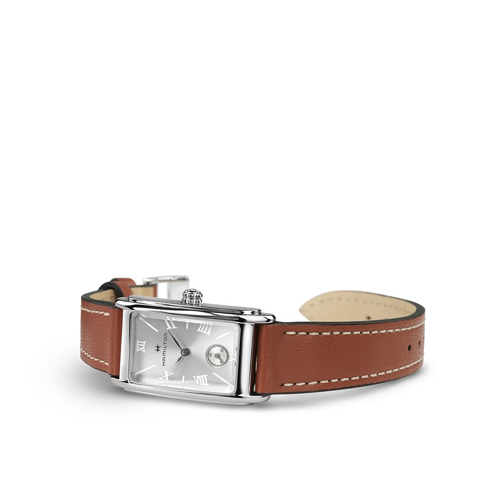 [Hamilton] H11221550 American Classic Ardmore Quartz Women's Watch Brown Leather Strap Silver Dial