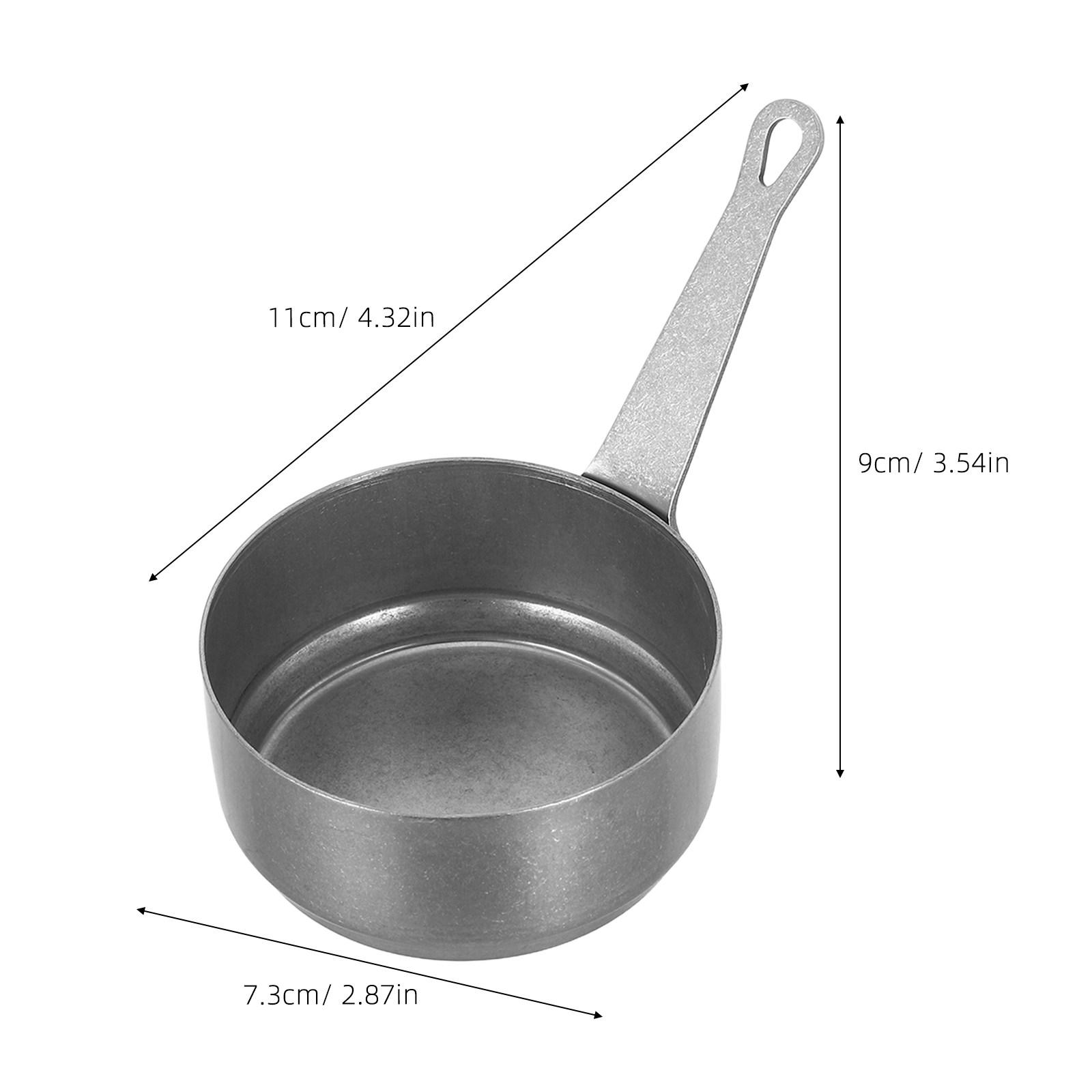 Stainless Steel Sauce Bowl with Handle Dipping Dish for Condiments Cheese Butter Chocolate Mini Prep Saucepan for Party серебряный