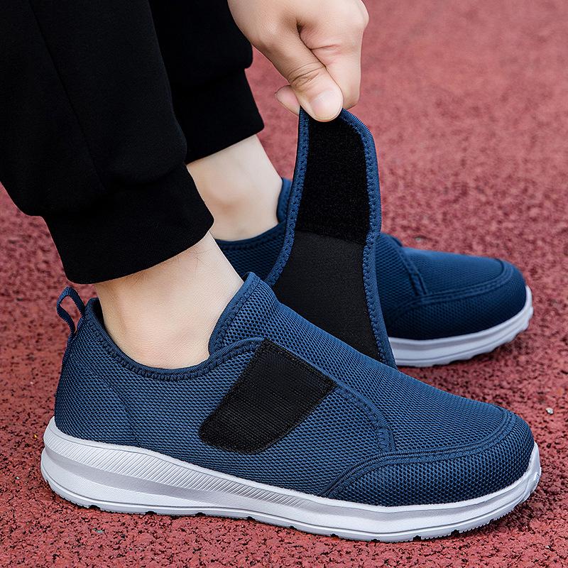 Unisex Breathable Mesh Velcro Walking Shoes - Lightweight, Wide Fit Casual Sneakers for Summer Sports