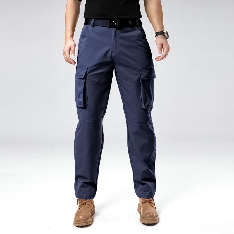 

Trendy Casual Overalls Men s Sports Straight-leg Pants Comfortable Versatile Loose Trousers Wear-resistant Multi-pocket Pants Men 38 синій
