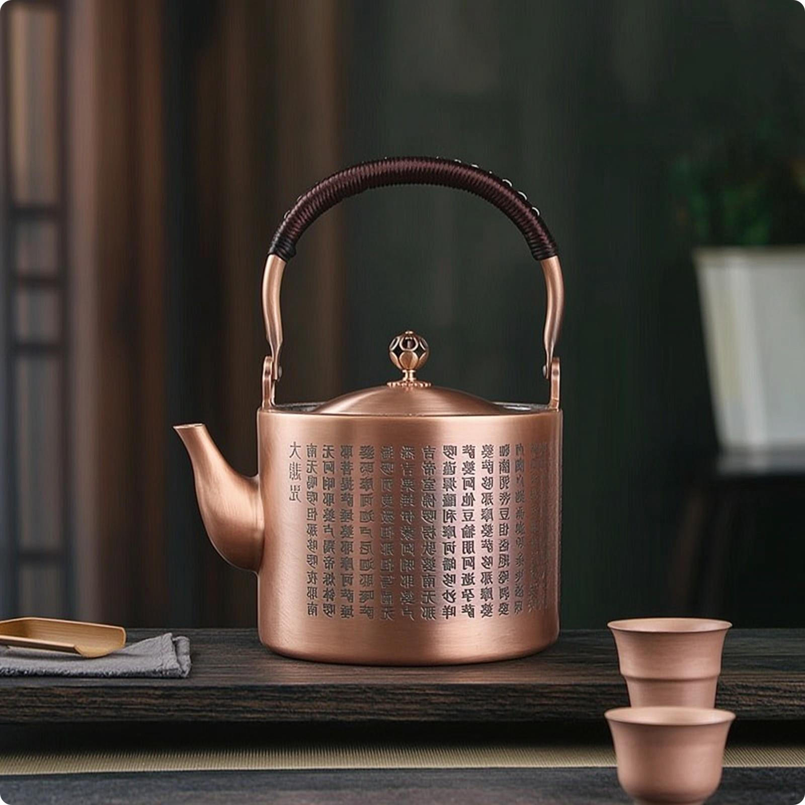 Copper Kettle with Strainer Hand Finished