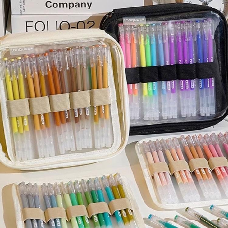 High Capacity Marker Carrying Bag 108 Capacity Marker Carrying Case with Handle for Gel Pen Marker Organizers Bag