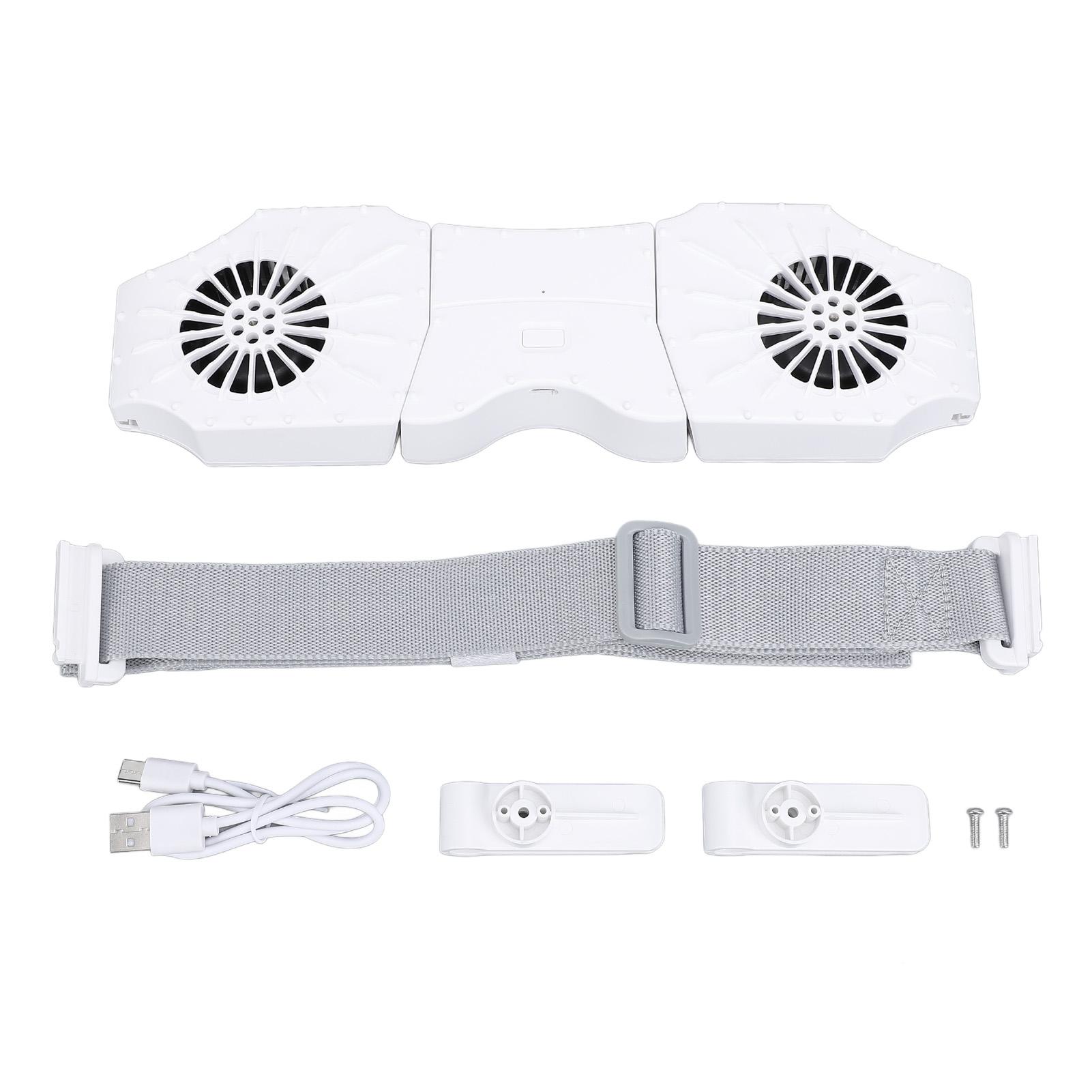 

Вентилятор на поясе с 3 скоростями, перезаряжаемый через USB-порт, 8000 мАч, работающий от аккумулятора, носимый персональный вентилятор, двойной вентилятор для тела белый