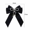 Koreanische Damen Spitzen Fliege Brosche Schwarze Kamelienblüte Perle Hemdkragen Nadeln Schleife Band Hochzeitsparty Krawatte