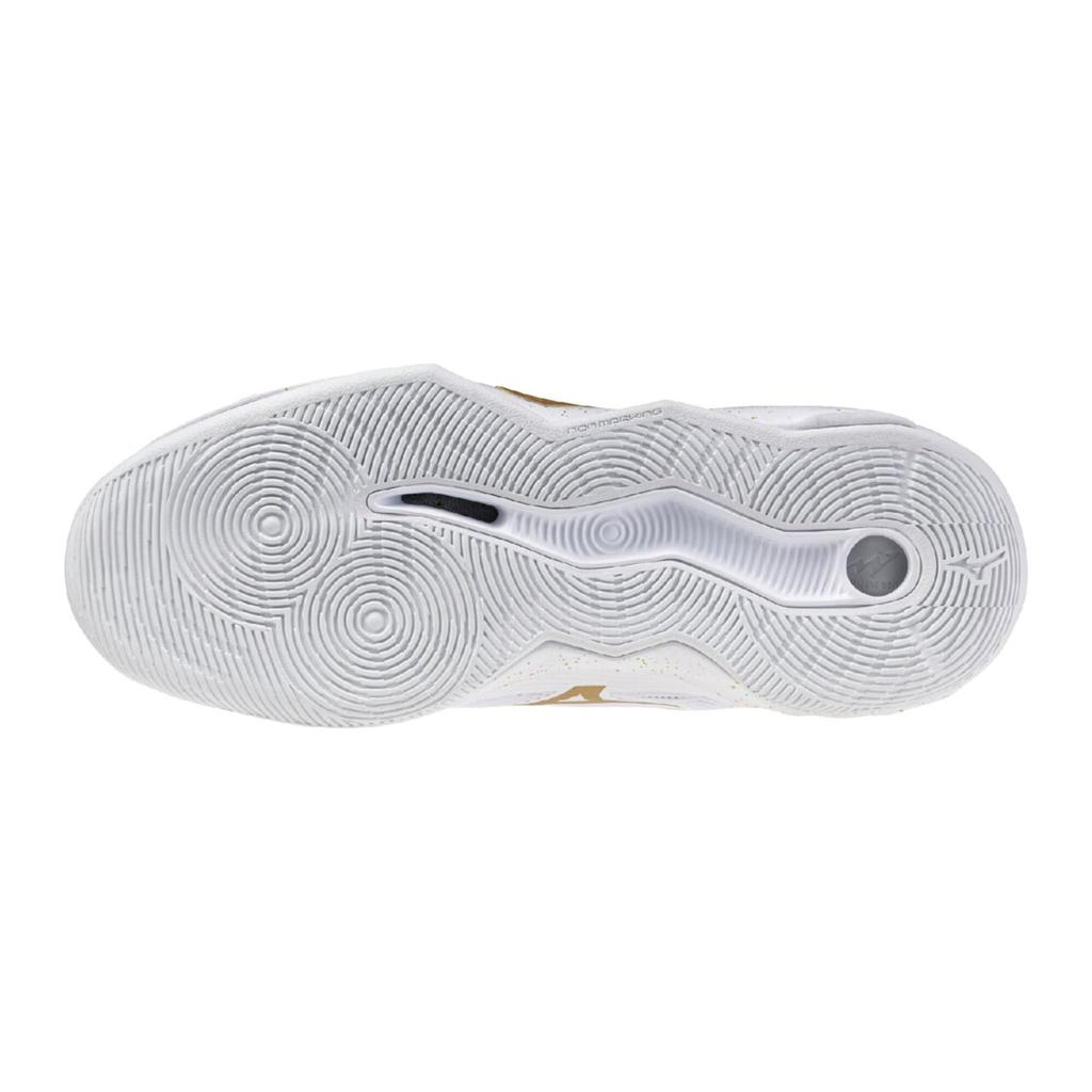 Mizuno Wave Transistor Basketball Size Shoes, White/Gold, 27.5 cm, 2.5E