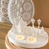 Round Candle Holder Silicone Mold with Hollow Tree House Street Lamp DIY Nightlight Silhouette Candlestick Mold 3D Plaster Craft