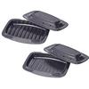 Grill Roaster: F-201WF Ceramic Grill Roaster 1/2 Wave-Shaped Flat Set