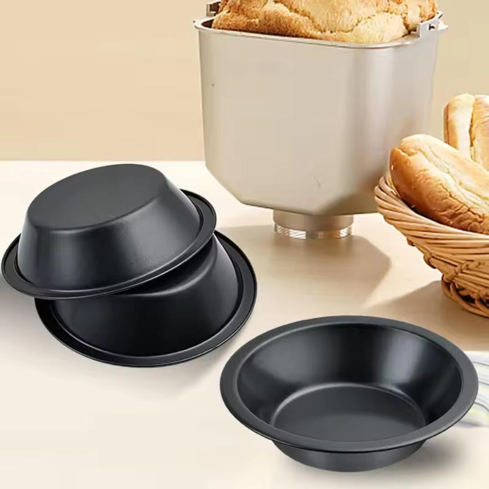 2Pcs Round Pie Baking Pan Carbon Steel Bread Pan Household Tart Mold Hamburger