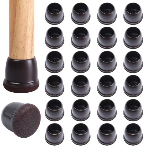 Ezprotekt Chair Leg Covers, 24-Pack, Felt Chair Leg Covers, Anti-Scratch Mats, Non-Slip Chair Leg Caps, Furniture Protection Pads for Round Legs, 14mm