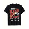 Men'S 100% BBQ Grillout T-Shirt - Funny "Good Seasoning for My Meat Tastes Better" Slogan, Loose Fit Short Sleeve Crew Neck Tee with Bold Red/White
