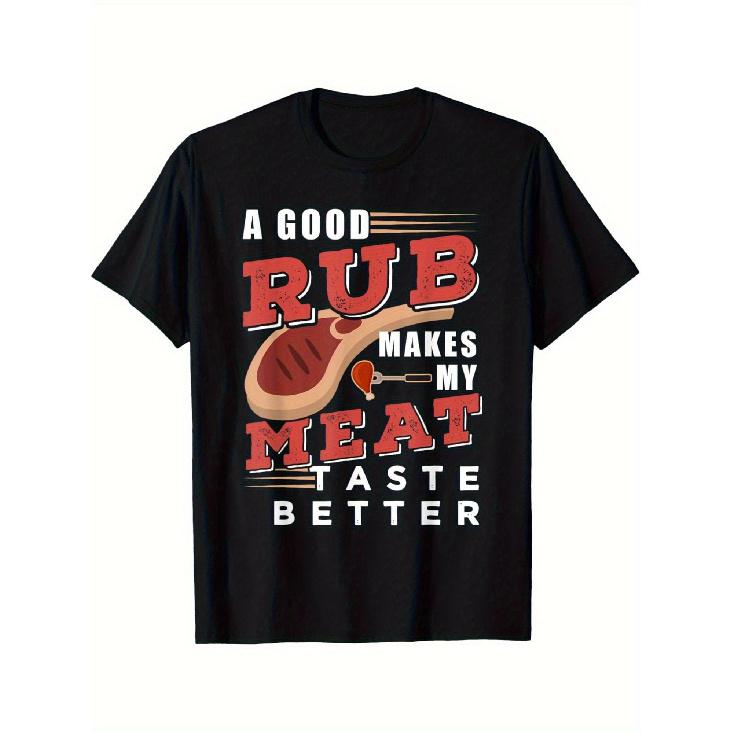 Men'S 100% BBQ Grillout T-Shirt - Funny "Good Seasoning for My Meat Tastes Better" Slogan, Loose Fit Short Sleeve Crew Neck Tee with Bold Red/White