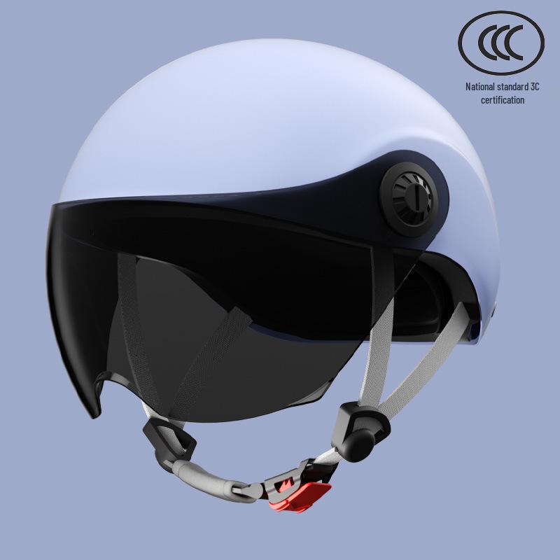 GB 3C Certified Unisex Electric Vehicle Helmet - Summer & All-Season Motorcycle Safety Half Helmet