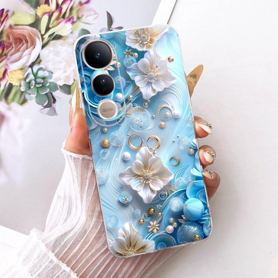 Clear Casing For Vivo V2440 Cover For Vivo V50 Lite 5G Case Cute Cat Fashion Butterfly 2D Painted Soft TPU