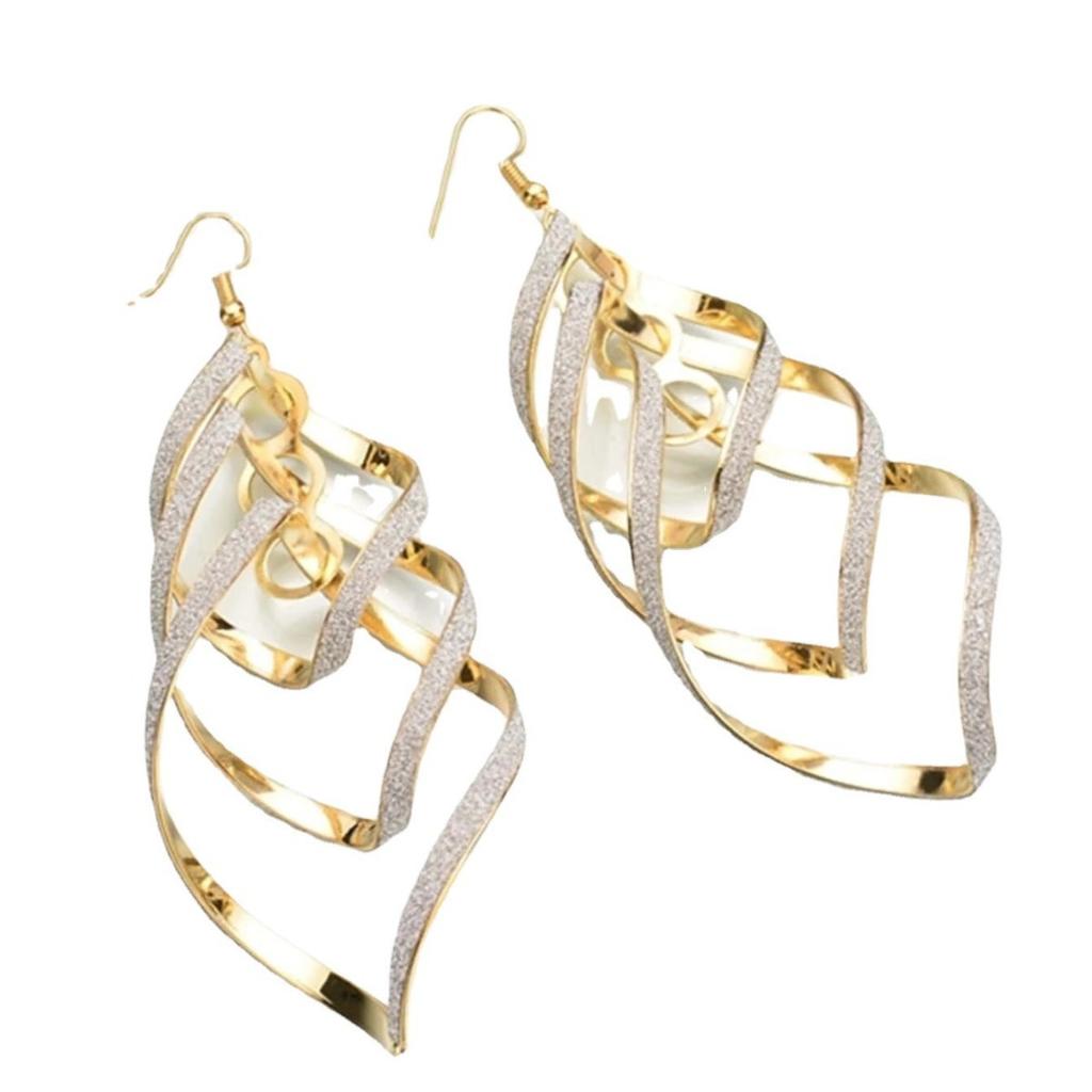 Fashion Sequin Spiral Earrings Stud Women's, Multi-Layer Rotating Geometric Earrings Earrings Accessories