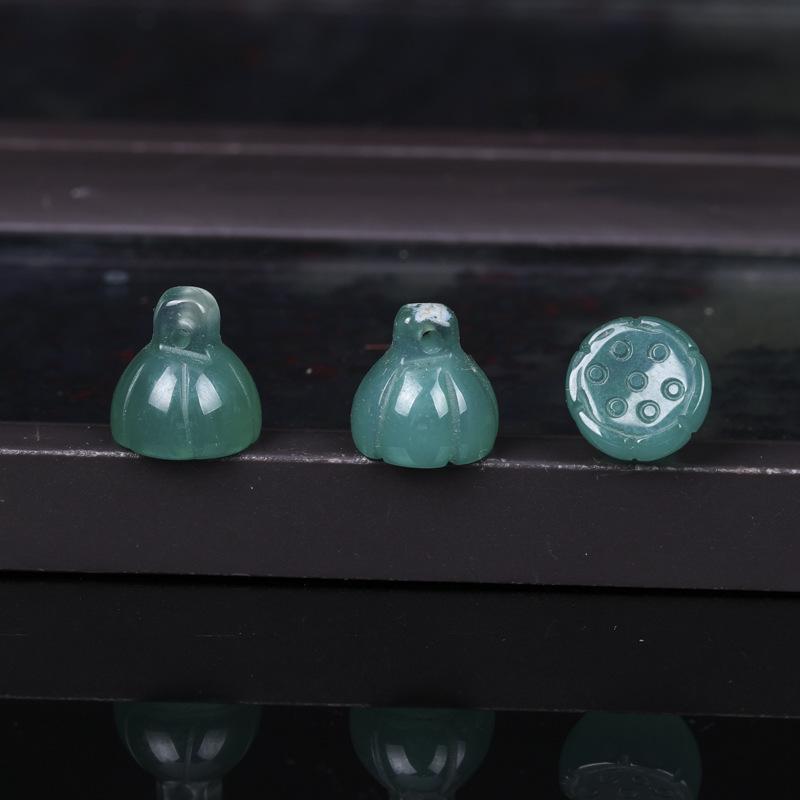 Dongling White Jade Safety Buckle Pendant - Gold Silk Jade DIY Accessory