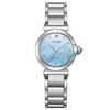 L Limited Edition Waterproof Ladies Wristwatch EM1131-81N White Mother-of-Pearl Silver Blue