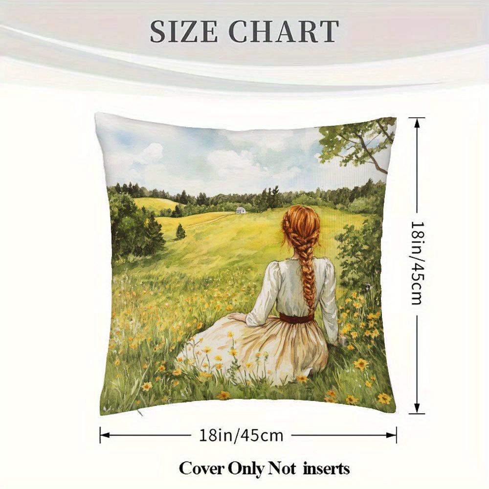 1Pc Anne Of Green Gables Inspirational Quote Pillow Cover, 18X18 Inch, Soft Short Plush, Single-Sided Print, Zip Closure - Ideal