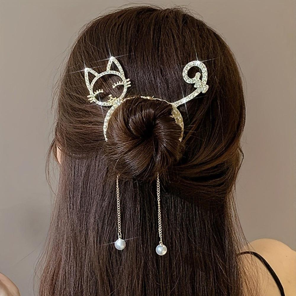 1pc Cute Jewelry Hair Accessory Kawaii Women's Animal Shaped Hair Styling Tool Fashion Girl Artificial Pearl Hair Clip Hair Claw