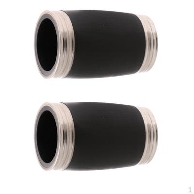 Pack of 2 Adjustable Barrels Pitch Pipes Black for Bb Clarinet Accessory